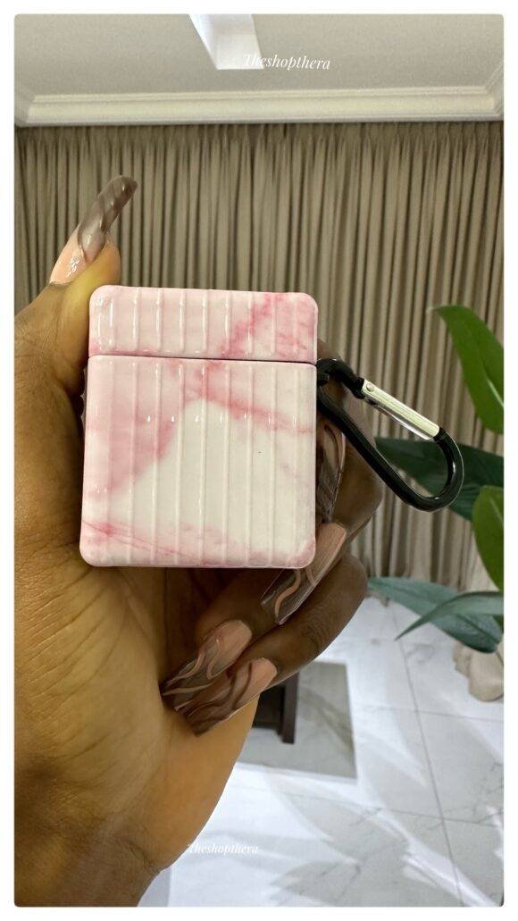 PINK MARBLE AIRPOD CASE