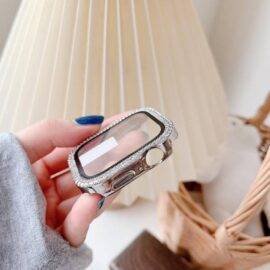 SILVER DOUBLE ROW STONED WATCH PROTECTOR SILVER DOUBLE ROW STONED WATCH PROTECTOR