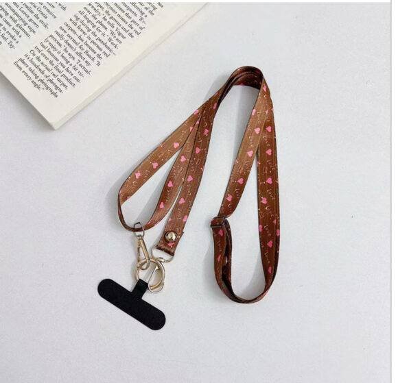BROWN LOVE ADJUSTABLE LANYARD