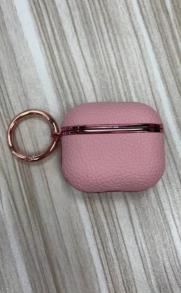 PINK LEATHER AIRPOD CASE - Image 3