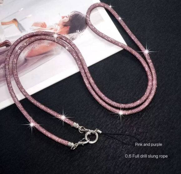 ROSE GOLD GLITTER LONG LANYARD