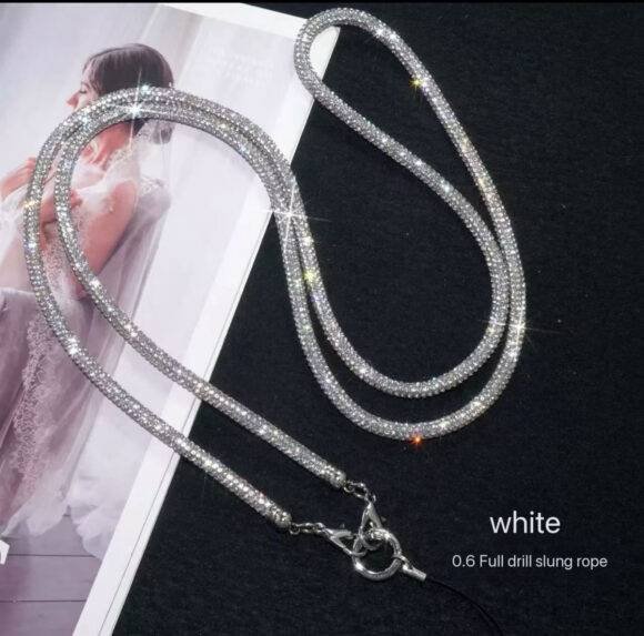 SILVER GLITTER LONG LANYARD - Image 3