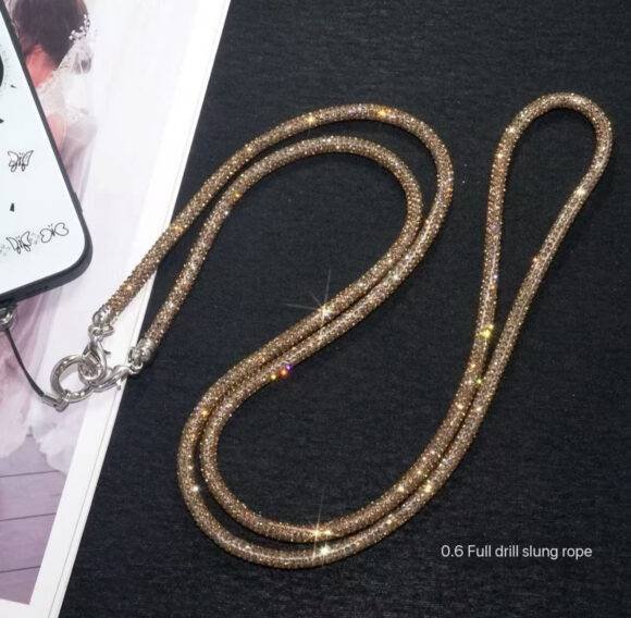 GOLD GLITTER LONG LANYARD