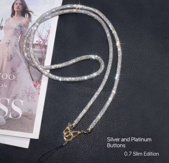 SILVER GLITTER LONG LANYARD - Image 2