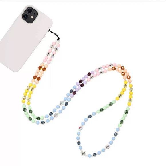 MULTICOLOUR BEAD LONG PHONE CHARM - Image 2