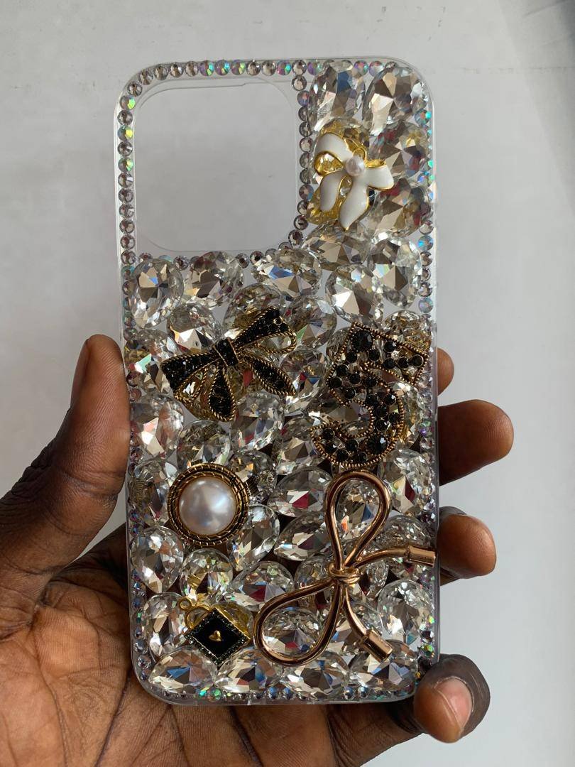 SILVER GOLD BOW BEADED RHINESTONE 16PRO - Image 10