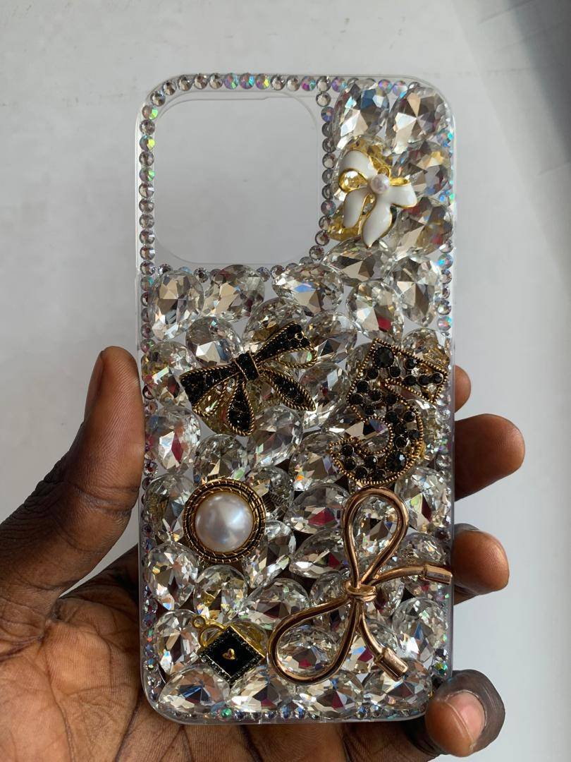 SILVER GOLD BOW BEADED RHINESTONE 16PRO - Image 7