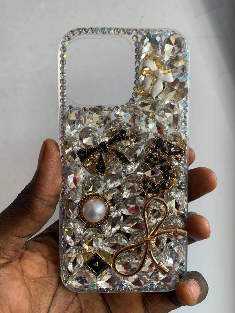 SILVER GOLD BOW BEADED RHINESTONE 16PRO