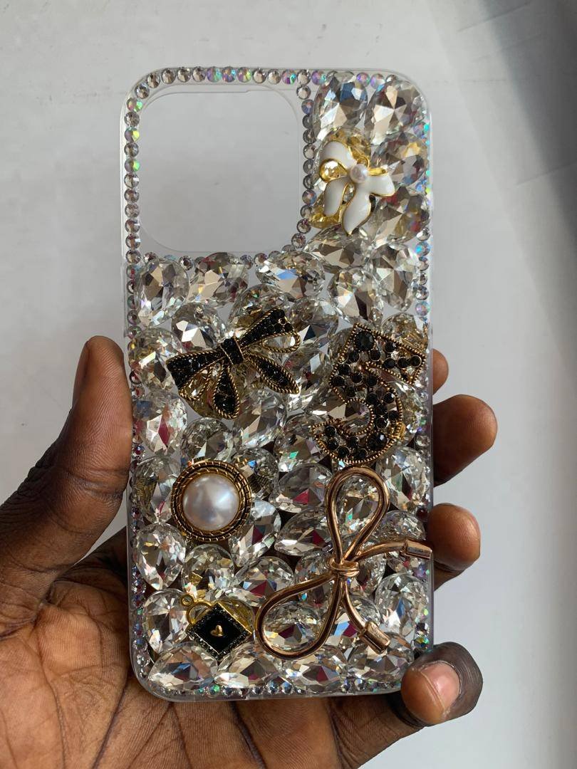 SILVER GOLD BOW BEADED RHINESTONE 16PRO - Image 3