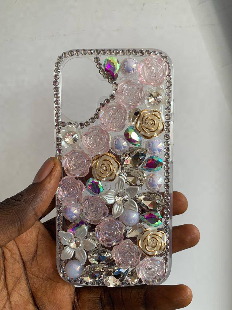 SILVER PINK ASYMMETRIC BEADED RHINESTONE 16PRO