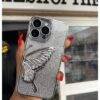 SILVER GLITTER BUTTERFLY IPHONE 14 PM