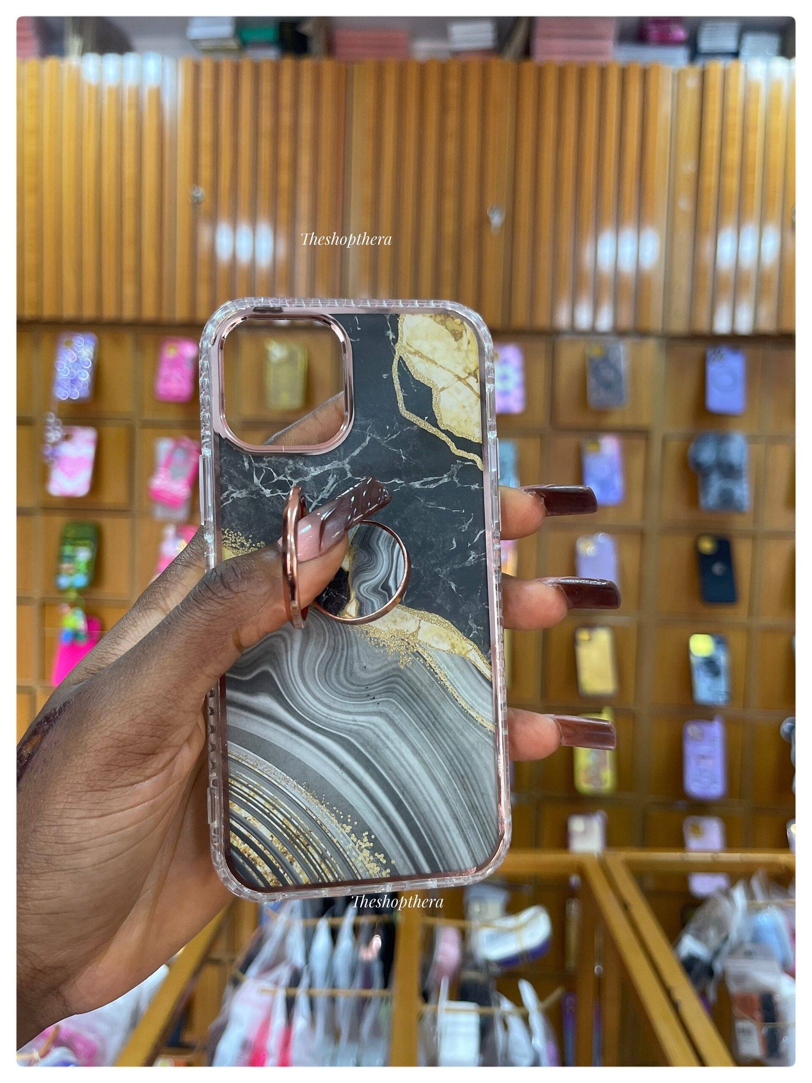 GREEN GOLD MARBLE RING 14PRO