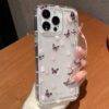 PINK BUTTERFLY FLOWER THICK CASE