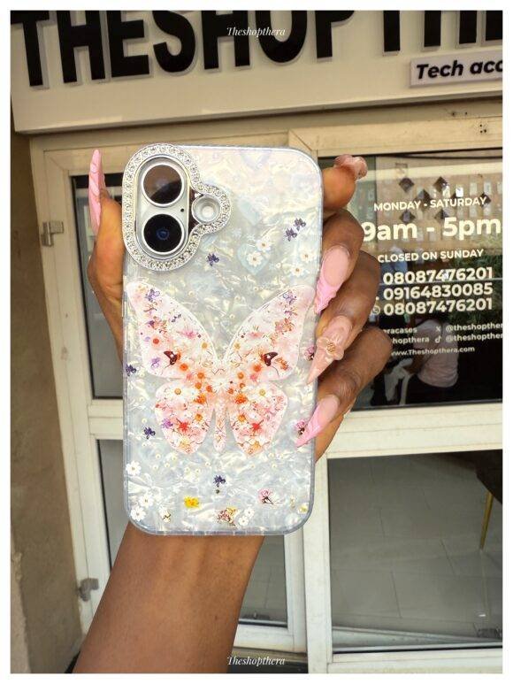 WHITE GLITTER DUST BUTTERFLY - Image 6