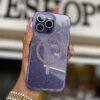 PURPLE GLITTER TRANSPARENT MAGSAFE