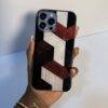 BROWN BLACK WHITE GEOMETRIC TPU