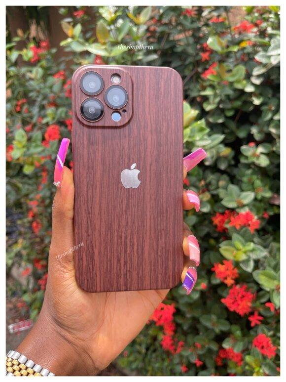 DARK BROWN WOODEN APPLE LOGO - Image 5