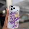 PURPLE CROWN 5 BEADED RHINESTONE CASE