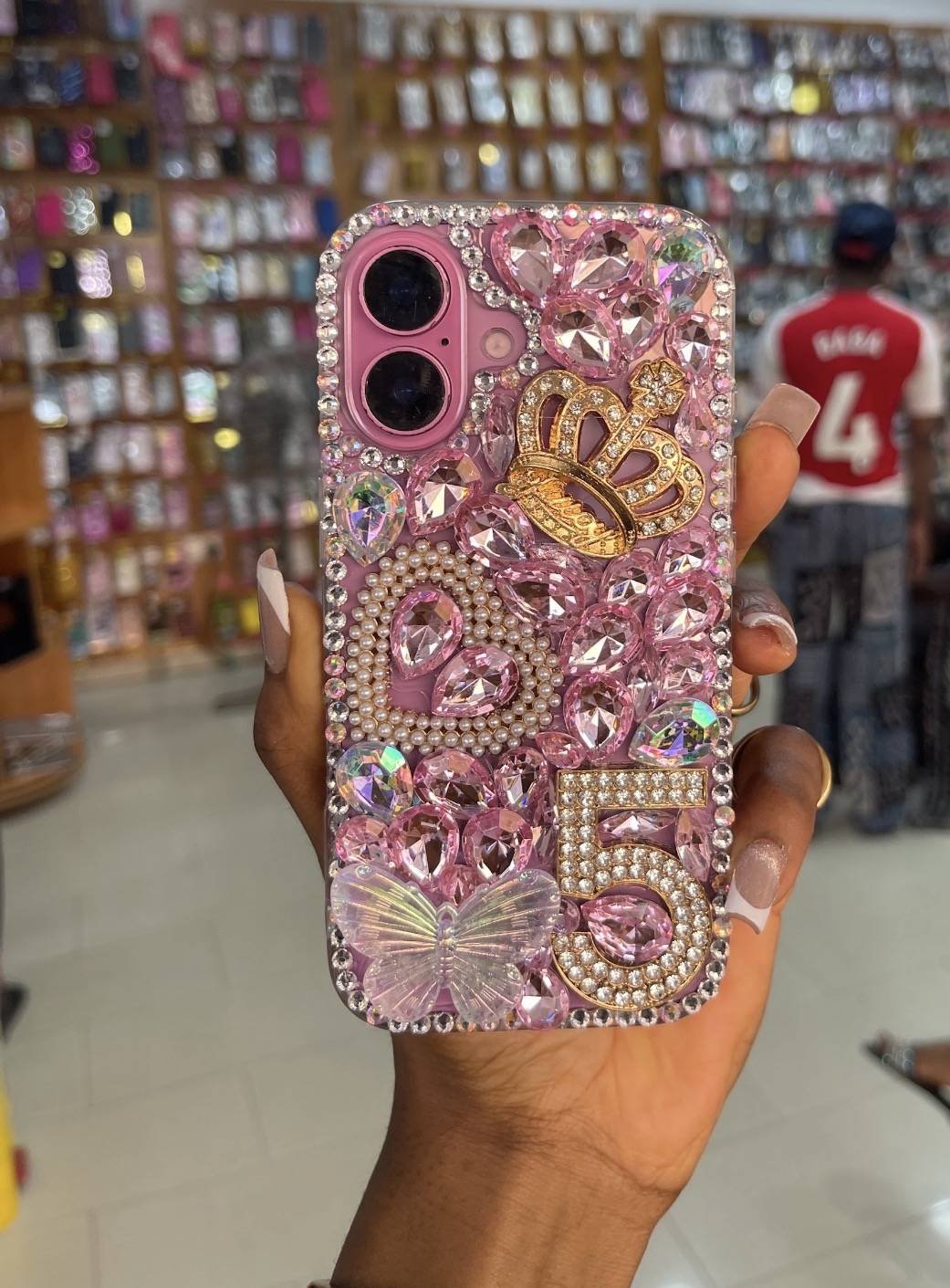 PINK CROWN 5 BEADED RHINESTONE CASE - Image 11