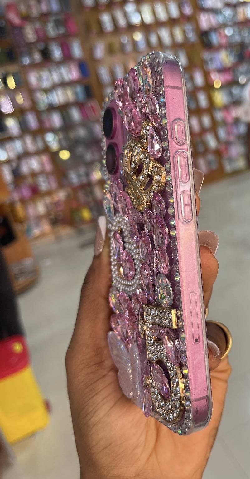 PINK CROWN 5 BEADED RHINESTONE CASE - Image 7