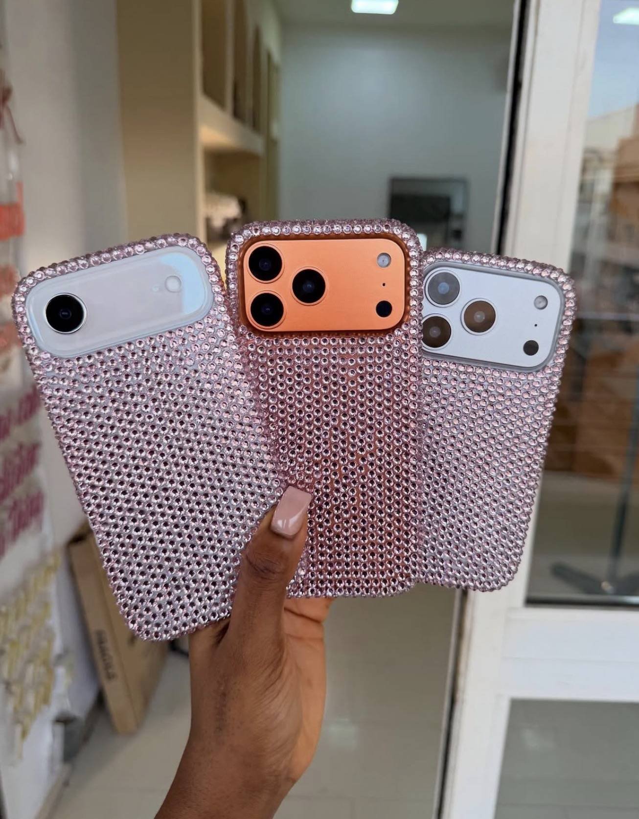 PINK BLINGED STONED CASE