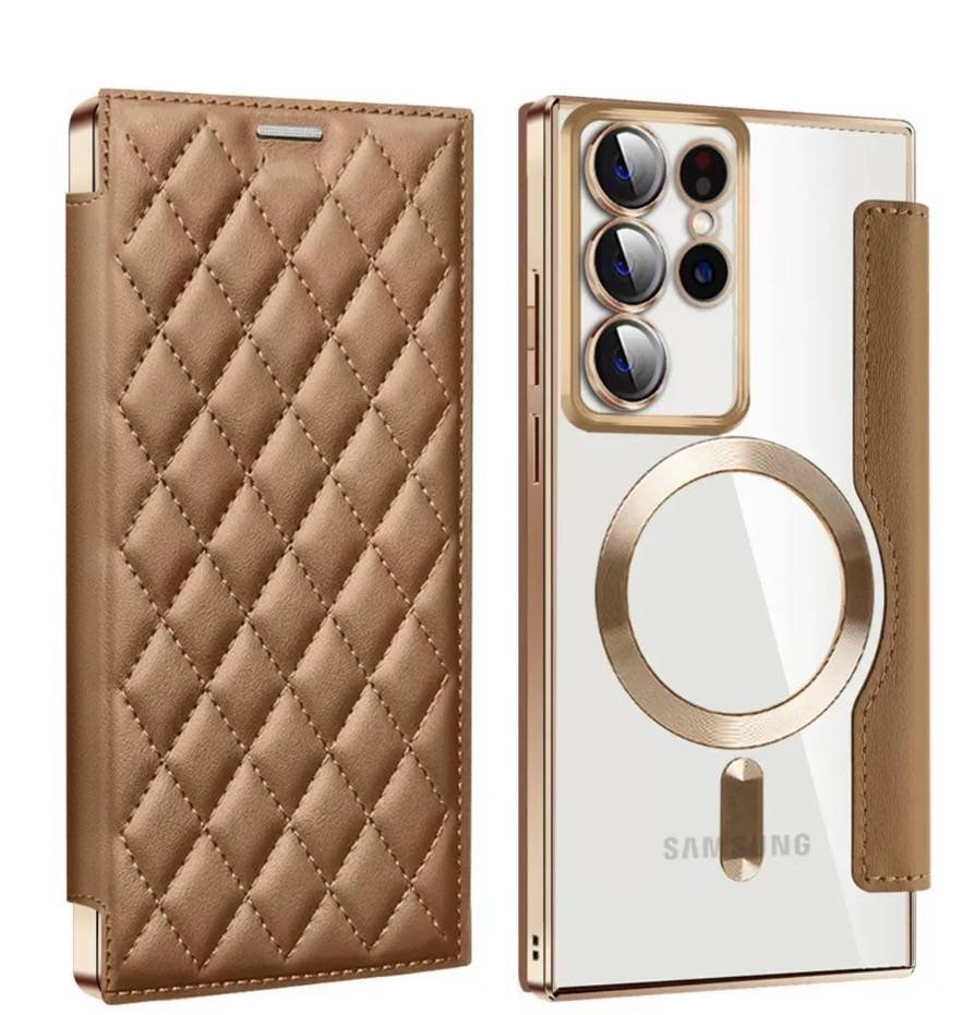 BROWN TRANSPARENT ELECTROPLATED FLIP CASE GOOGLE PIXEL 8A