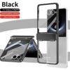 BLACK TRANSPARENT GLAZED WITH HINGE HOLDER SAMSUNG CASE