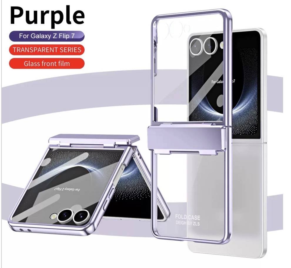 PURPLE TRANSPARENT GLAZED WITH HINGE HOLDER ZFLIP6