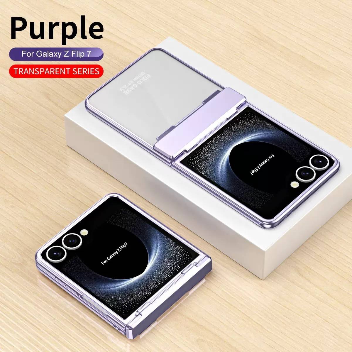 PURPLE TRANSPARENT GLAZED WITH HINGE HOLDER ZFLIP6 - Image 2