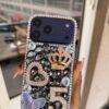 BLACK CROWN 5 BEADED RHINESTONE CASE