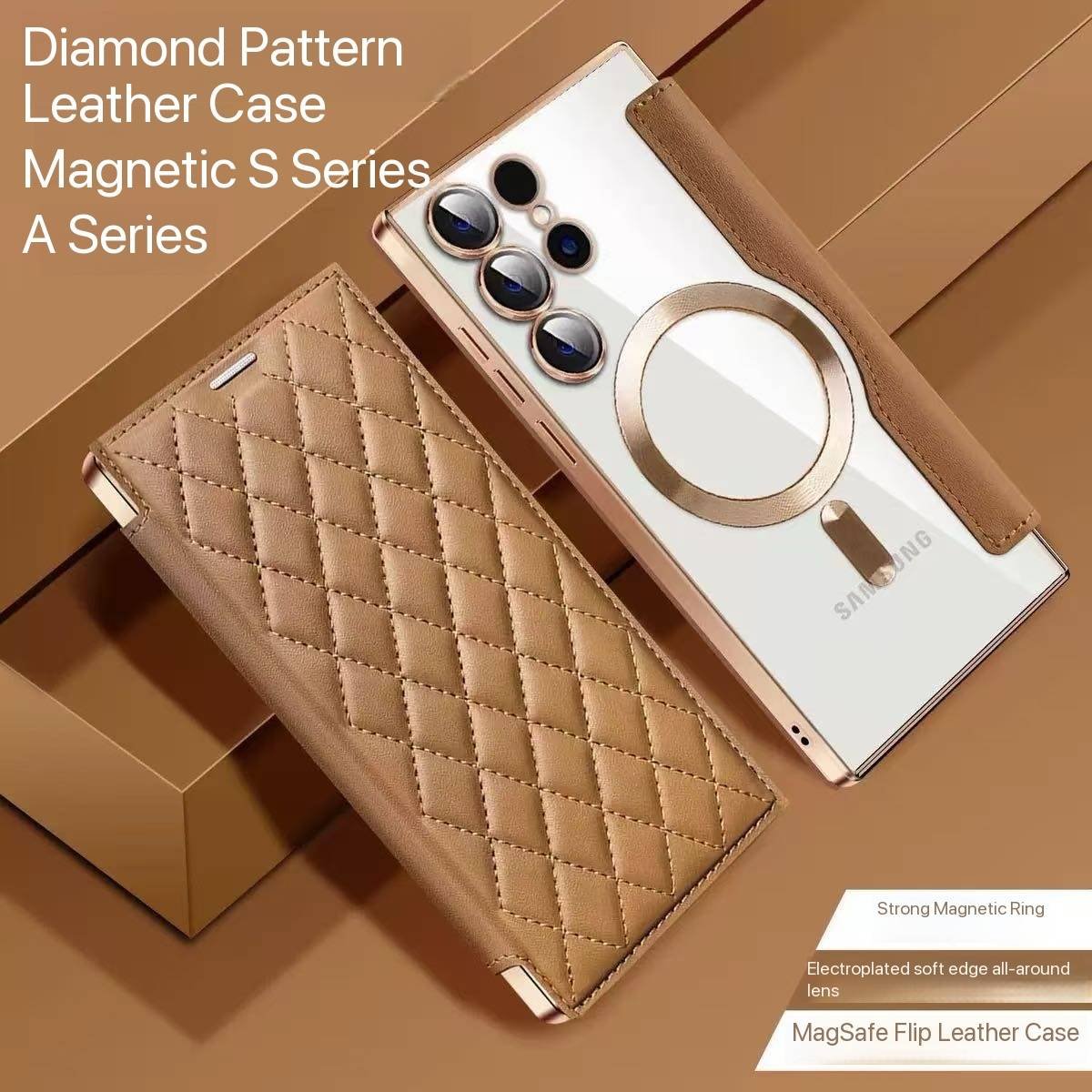 BROWN TRANSPARENT ELECTROPLATED FLIP CASE GOOGLE PIXEL 8A - Image 3