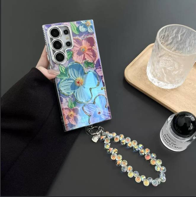 PURPLE IMD FLOWER CAMERA WITH CHARM SAMSUNG CASE - Image 2