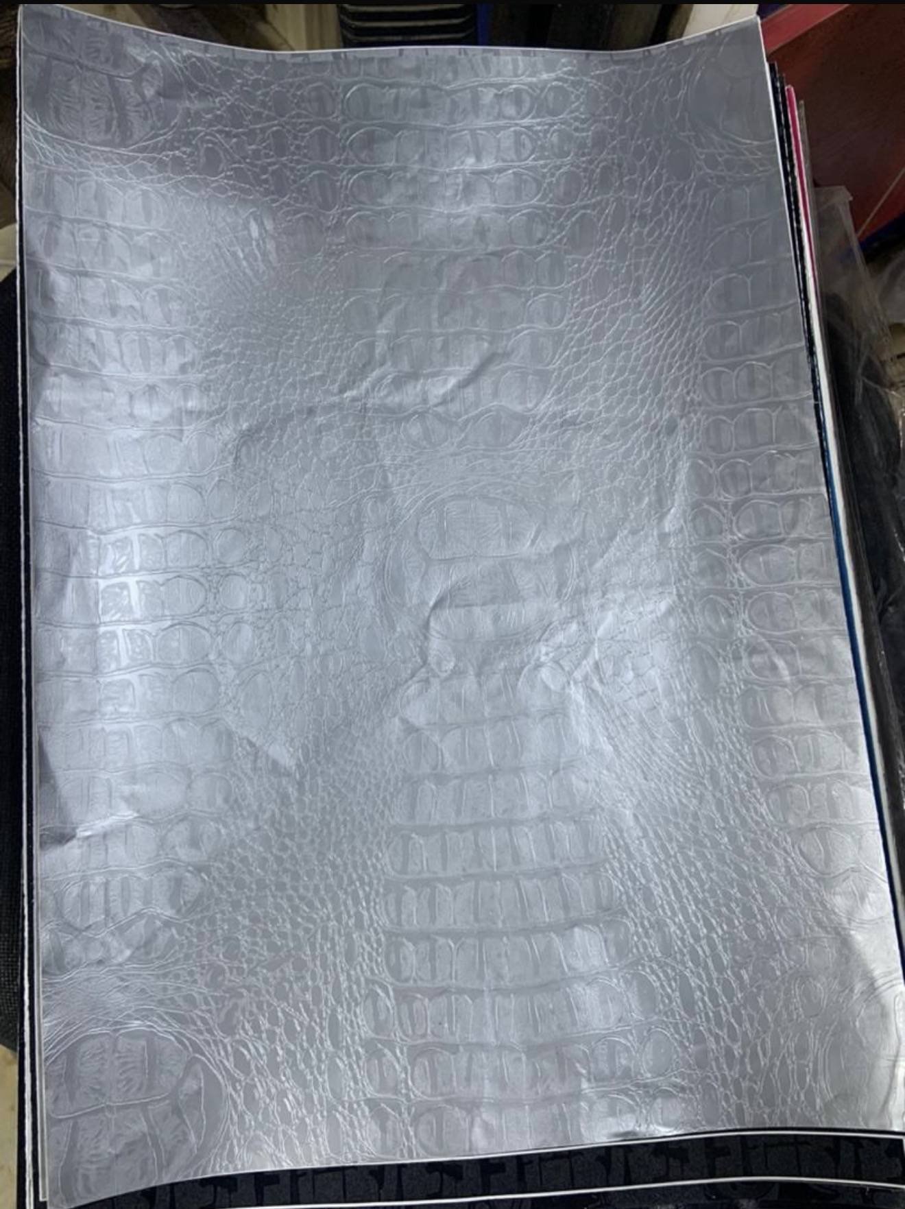 SILVER CROCS LEATHER LAPTOP SKIN