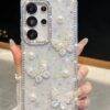 TRANSPARENT BUTTERFLY STONED SAMSUNG CASE