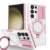 PINK WHITE SHOCKPROOF KICKSTAND SLIDE SAMSUNG CASE