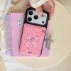 PINK BOW MIRROR WALLET