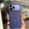 BLUE ORANGE GRAINED LEATHER