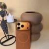 BROWN GRAINED LEATHER