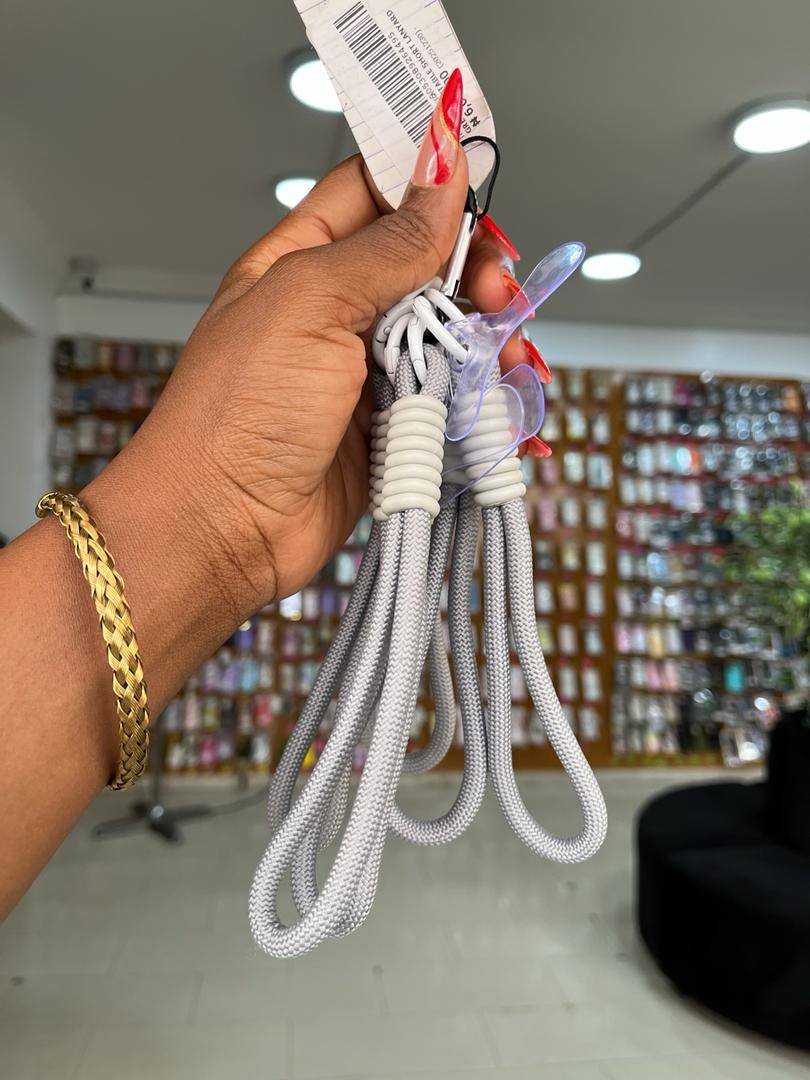GREY ADJUSTABLE SHORT LANYARD