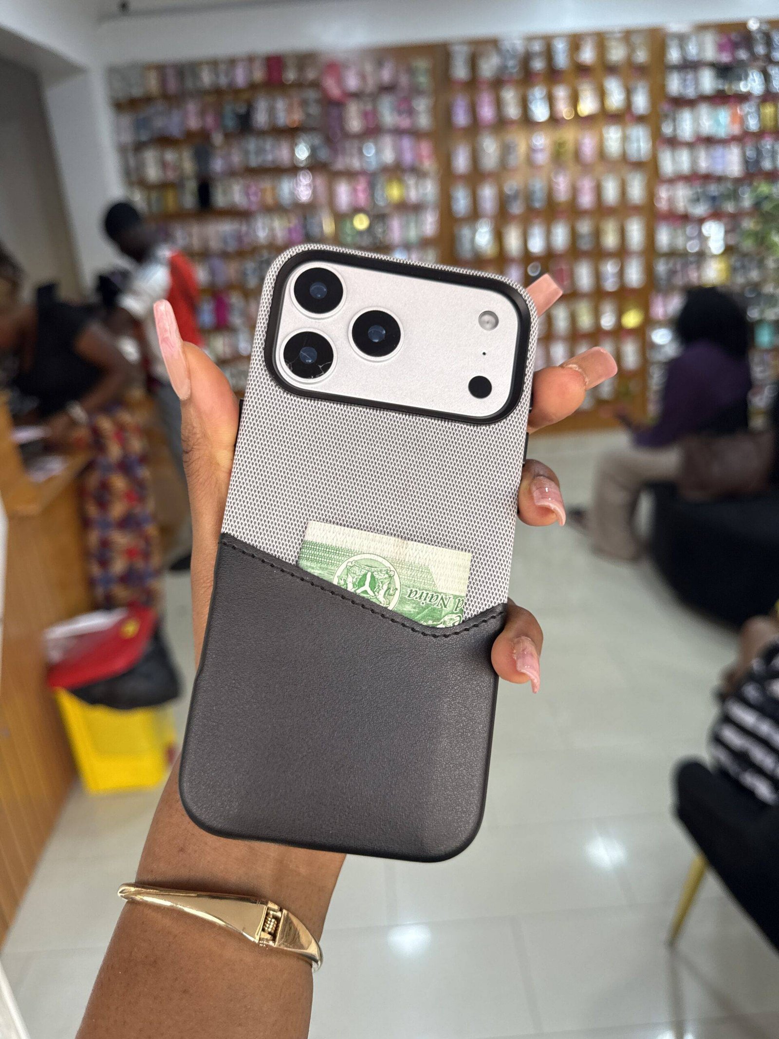 GREY SUEDE HALF CUT WALLET - Image 5