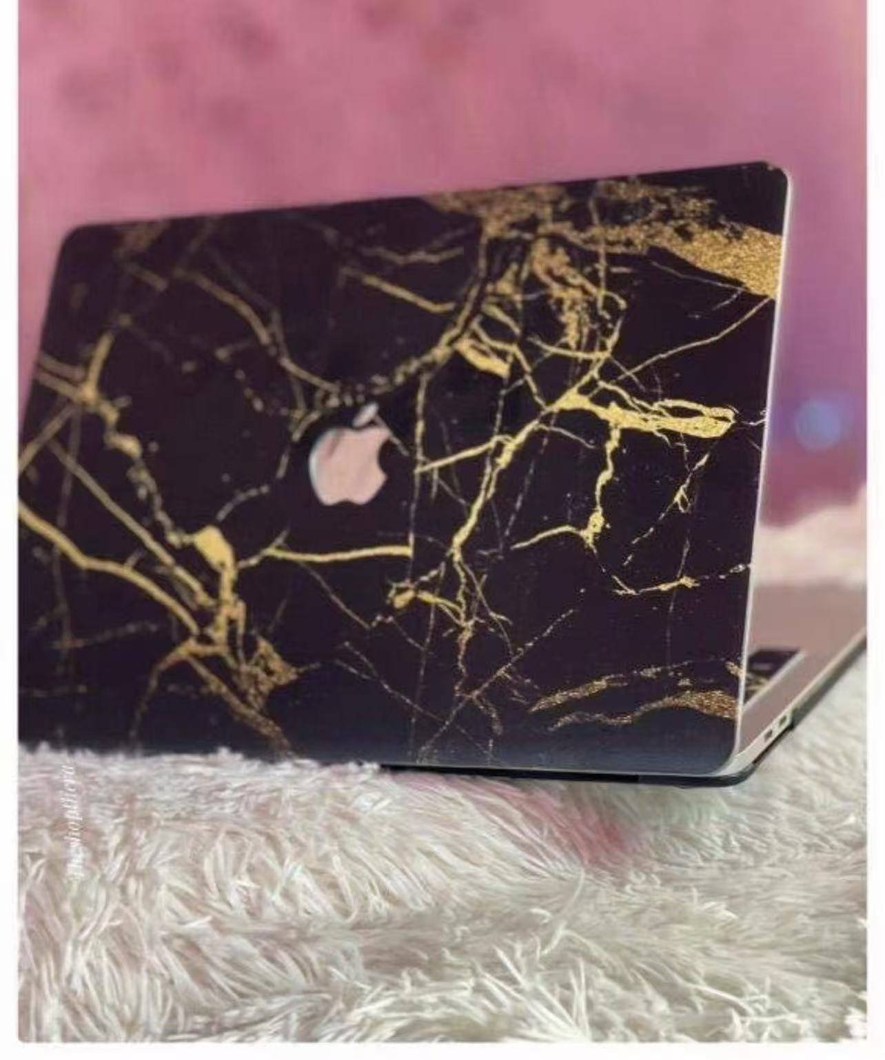BLACK GOLD MARBLE MACBOOK CASE - Image 2
