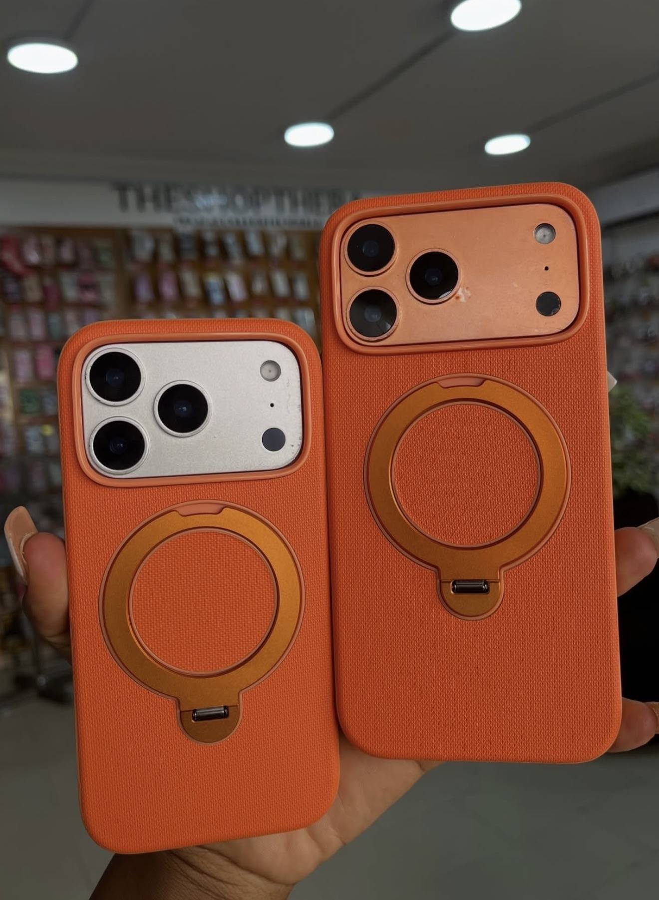 ORANGE MATERIAL KICKSTAND CASE
