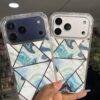 WHITE BLUE GEOMETRIC 3IN1 MARBLE