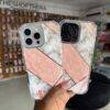 PINK GREY GEOMETRIC 3IN1 MARBLE CASE