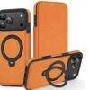 ORANGE FLIP LEATHER MAGSAFE CASE