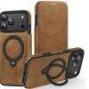BROWN FLIP LEATHER MAGSAFE IPHONE CASE