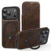 COFFEE BROWN FLIP LEATHER MAGSAFE SAMSUNG CASE
